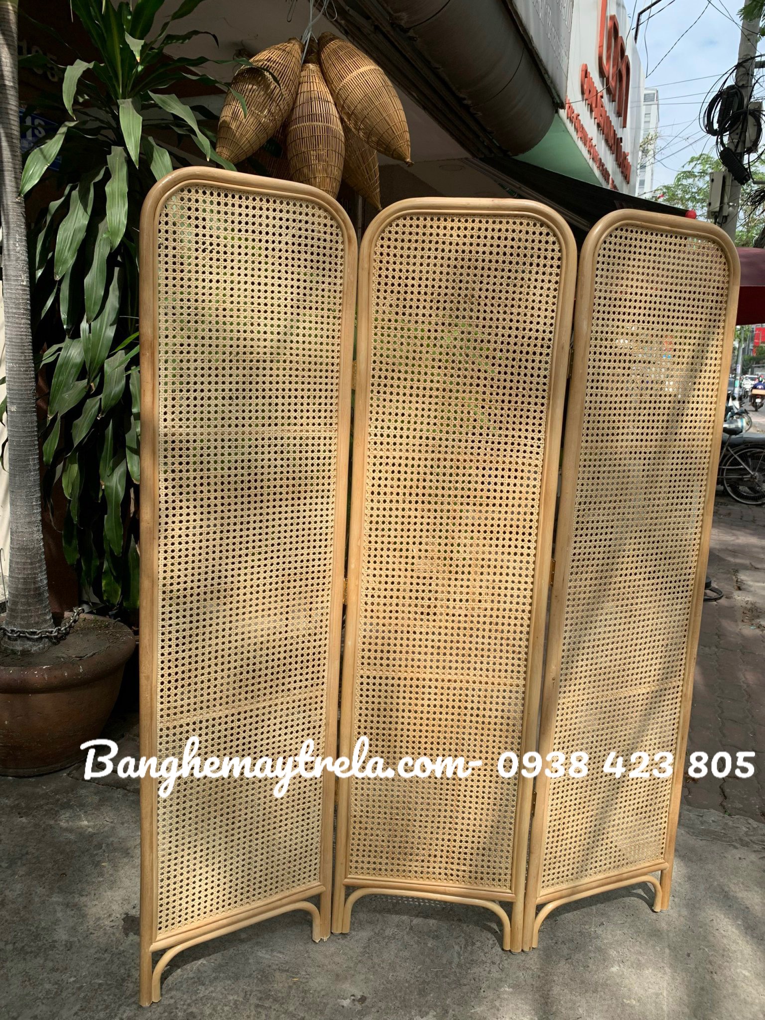 Bình phong mây lưới mắt cáo